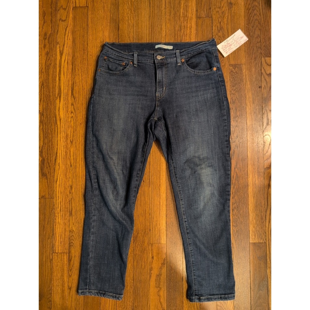 EUC Levis Red Tab‎ Womens Jeans Dk Wash Boyfriend Crop Mid Rise Stretch Sz 30